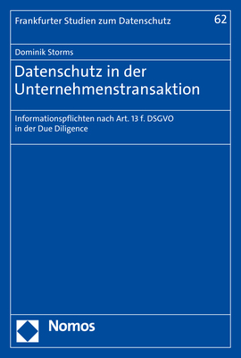 Datenschutz in der Unternehmenstransaktion - Dominik Storms