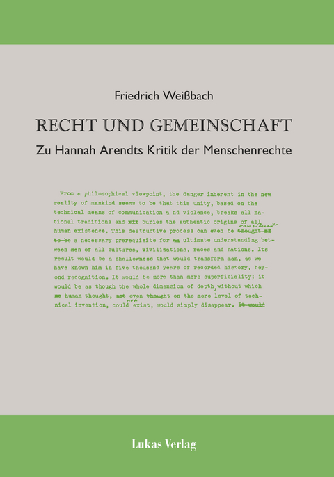 Recht und Gemeinschaft - Friedrich Weißbach