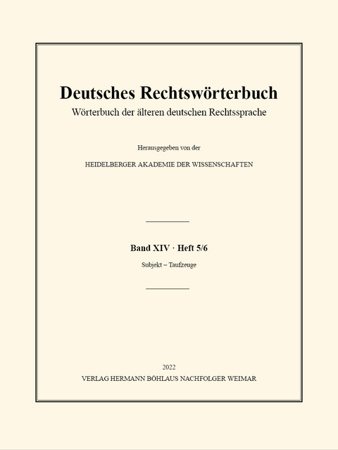Deutsches Rechtswörterbuch - 