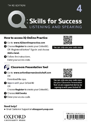 Q: Skills for Success: Level 4: Listening and Speaking Teacher's Access Card - Rob Freire, Tamara Jones
