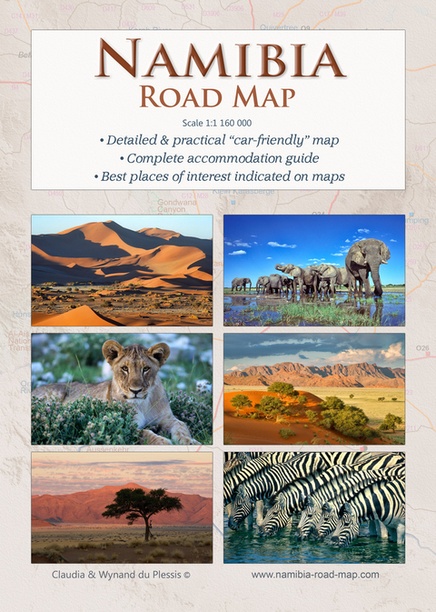 Detaillierte NAMIBIA Reisekarte - NAMIBIA ROAD MAP (1:1.160.000) - 