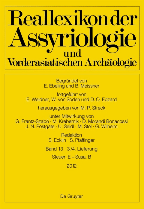 Reallexikon der Assyriologie und Vorderasiatischen Archäologie / Steuer. E - Susa. B - 