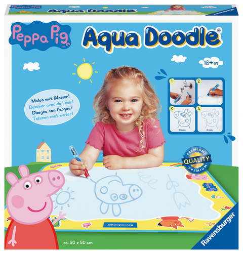 Ravensburger ministeps 4195 Aqua Doodle Peppa Pig - Erstes Malen für Kinder ab 18 Monate, Malset für fleckenfreien Malspaß mit Wasser, mit Matte&Stift