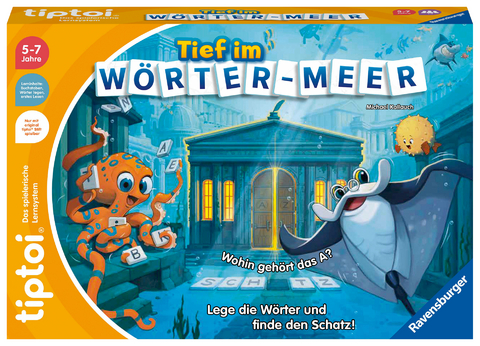 Ravensburger tiptoi 00103 Tief im Wörter-Meer, Spiel für Kinder von 5-7 Jahren, für 1-4 Spieler - Michael Kallauch