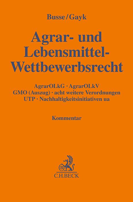 AgrarOLkG GMO - Agrarorganisationen-und-Lieferketten-Gesetz, Gemeinsame Marktorganisations-VO - 