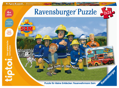 Ravensburger tiptoi Puzzle 00139 Puzzle für kleine Entdecker: Feuerwehrmann Sam, Kinderpuzzle für Kinder ab 4 Jahren, für 1 Spieler