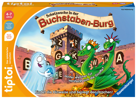 Ravensburger tiptoi 00124 Schatzsuche in der Buchstabenburg, Spiel für Kinder von 4-7 Jahren, für 1-4 Spieler - Kai Haferkamp