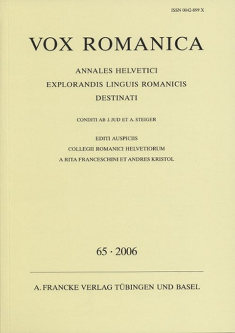 Vox Romanica 65 (2006) - 