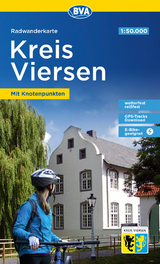 Radwanderkarte BVA Kreis Viersen mit Knotenpunkten, 1:50.000, reiß- und wetterfest, GPS-Tracks Download, E-Bike-geeignet - 