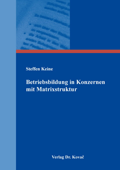 Betriebsbildung in Konzernen mit Matrixstruktur - Steffen Keine