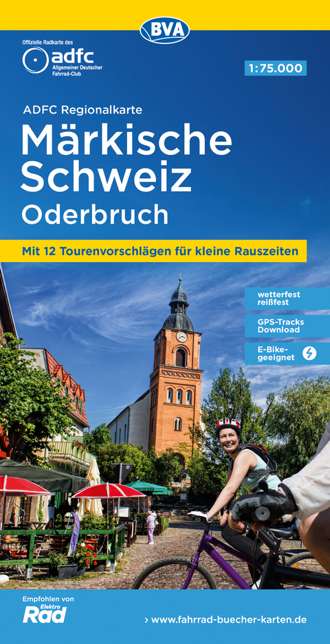 ADFC-Regionalkarte Märkische Schweiz Oderbruch, 1:75.000, mit Tagestourenvorschlägen, reiß- und wetterfest, E-Bike-geeignet, GPS-Tracks Download