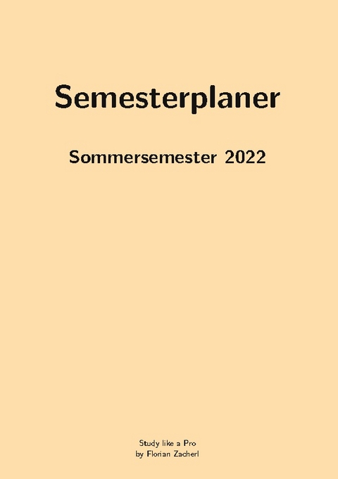 Pro-Semesterplaner (L, beige) - Florian Zacherl