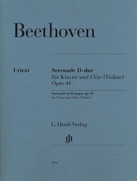 Ludwig van Beethoven - Serenade op. 41 für Klavier und Flöte (Violine) - 