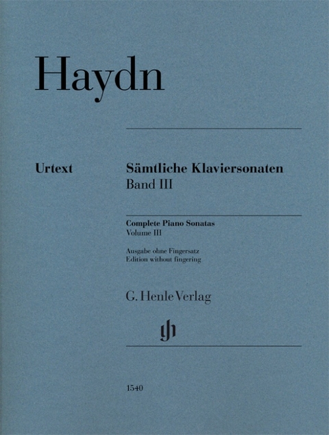 Joseph Haydn - Sämtliche Klaviersonaten Band III - 