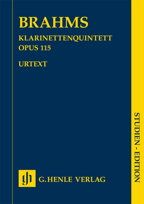 Johannes Brahms - Klarinettenquintett h-moll op. 115 für Klarinette (A), 2 Violinen, Viola und Violoncello - 