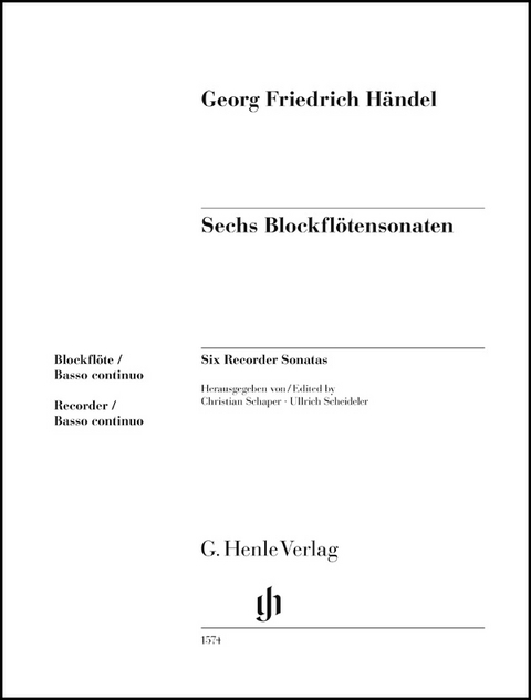 Georg Friedrich Händel - Sechs Blockflötensonaten - 