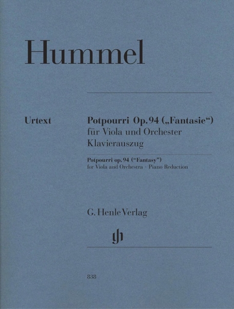 Johann Nepomuk Hummel - Potpourri (Fantasie) op. 94 für Viola und Orchester - 