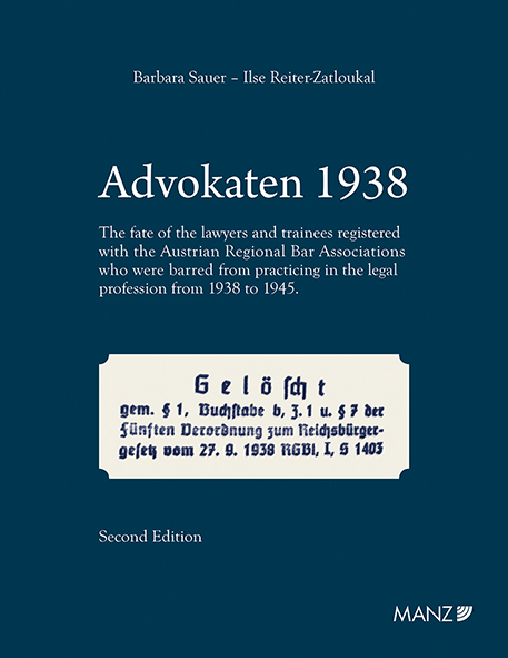 Advokaten 1938 English edition - Ilse Reiter-Zatloukal, Barbara Sauer