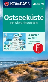 KOMPASS Wanderkarten-Set 739 Ostseeküste von Wismar bis Usedom (3 Karten) 1:50.000 - 