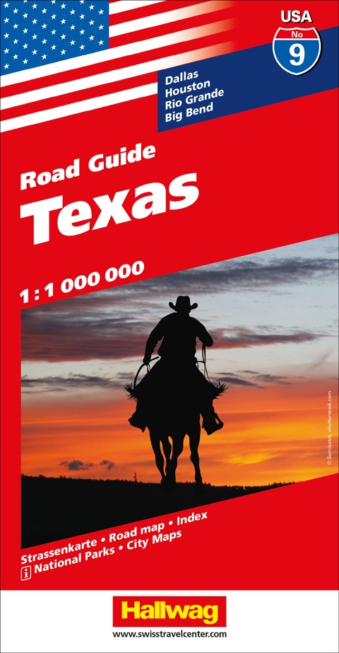 Hallwag Strassenkarte USA, Texas 1:1 Mio.