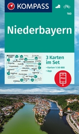 KOMPASS Wanderkarten-Set 160 Niederbayern (3 Karten) 1:50.000 - 