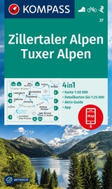 KOMPASS Wanderkarte 37 Zillertaler Alpen, Tuxer Alpen 1:25.000 - 