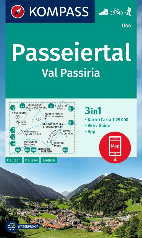 KOMPASS Wanderkarte 044 Passeiertal / Val Passiria 1:25.000