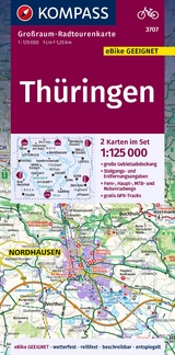 KOMPASS Großraum-Radtourenkarte 3707 Thüringen 1:125.000 - 