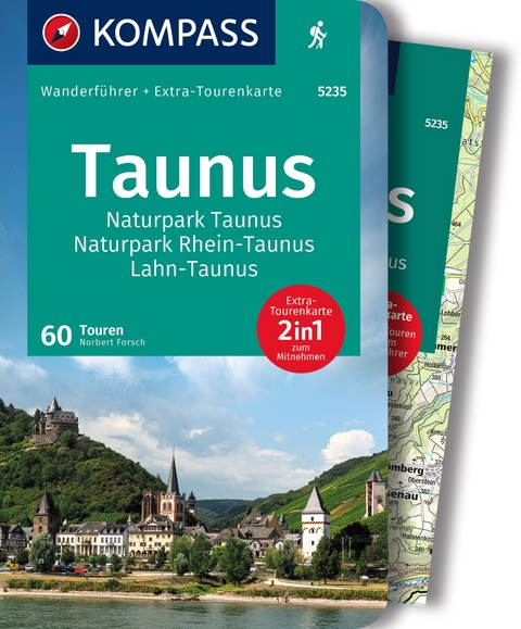 KOMPASS Wanderführer Taunus, Naturpark Taunus, Naturpark Rhein-Taunus, Lahn-Taunus, 60 Touren mit Extra-Tourenkarte - Norbert Forsch