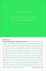 Geisteswissenschaftliche Sprachbetrachtungen - Rudolf Steiner