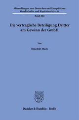 Die vertragliche Beteiligung Dritter am Gewinn der GmbH. - Benedikt Mack