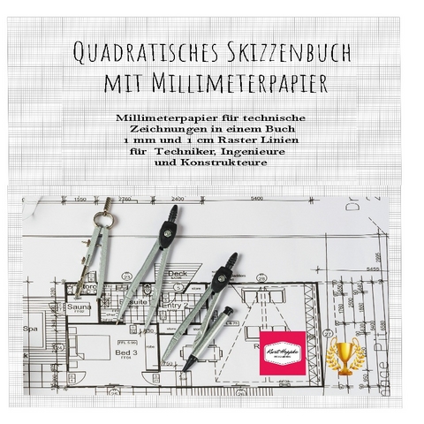 Quadratisches Skizzenbuch mit Millimeterpapier - Kurt Heppke