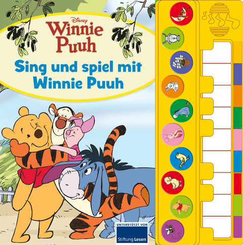 Disney Winnie Puuh - Sing und spiel mit Winnie Puuh - Liederbuch mit Klaviertastatur - Vor- und Nachspielfunktion - 10 beliebte Kinderlieder - Soundbuch - 