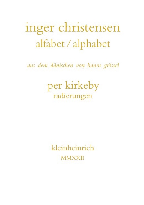 alfabet / alphabet - Inger Christensen