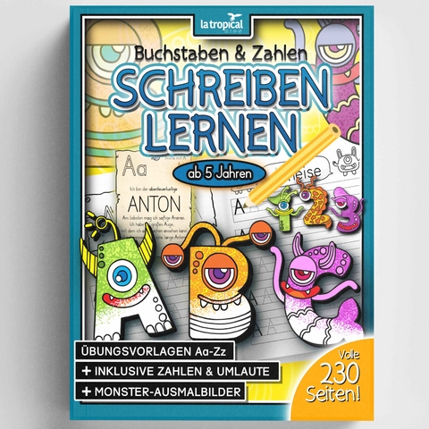 Buchstaben und Zahlen schreiben lernen ab 5 Jahren - 