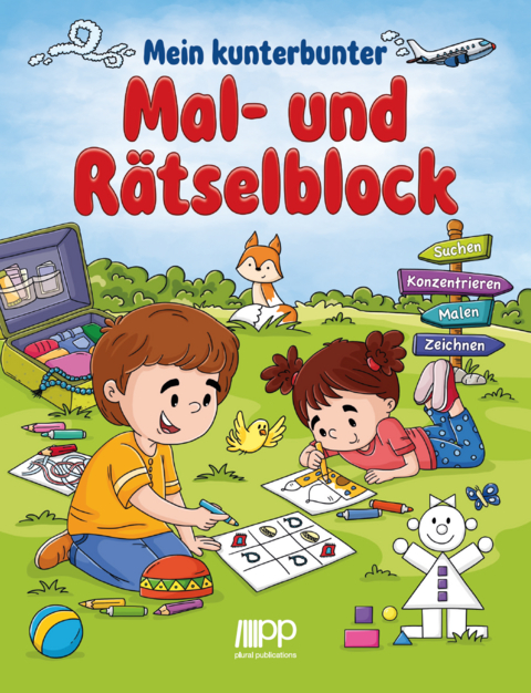 Mein kunterbunter Mal- und Rätselblock - 