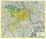 Historische Karte: Die MOSEL 1720 und das Erzbistum sowie Kurfürstentum Trier mit seinen Ämtern - Johann B. Homann