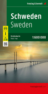 Schweden, Straßenkarte 1:600.000, freytag & berndt - 