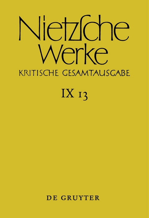 Friedrich Nietzsche: Nietzsche Werke. Abteilung 9: Der handschriftliche... / Aufzeichnungen aus den Archivmappen Mp XVII und Mp XVIII sowie verstreute Aufzeichnungen - 