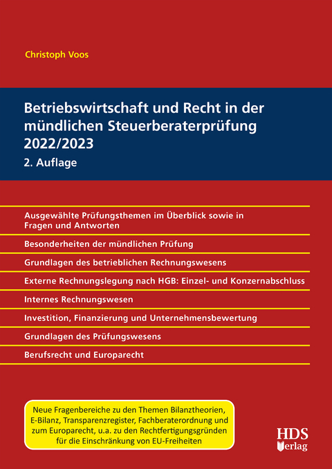 Betriebswirtschaft und Recht in der mündlichen Steuerberaterprüfung 2022/2023 - Christoph Voos