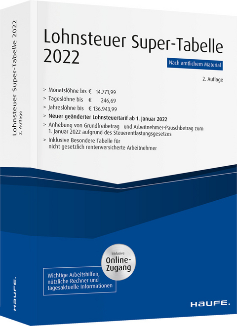 Lohnsteuer-Supertabelle 2023 plus Onlinezugang