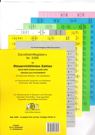 DürckheimRegister® STEUERRICHTLINIEN OHNE Stichworte, Wichtige Gesetze und §§, - Thorsten Glaubitz; Constantin Dürckheim