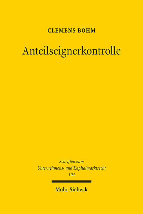 Anteilseignerkontrolle - Clemens Böhm