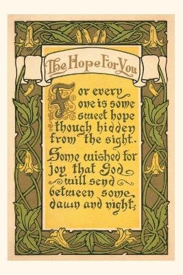 Vintage Journal Hope for You, Inspirational Rhyme