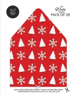 Christmas Pattern Envelope Liners Euro Flap 5x7 with Red & White Design -  The Write Supplies