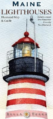 Maine Lighthouses Illustrated Map & Guide - Bella Stander