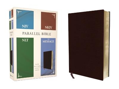 NIV, NKJV, NLT, The Message, (Contemporary Comparative) Parallel Bible, Bonded Leather, Burgundy -  Zondervan