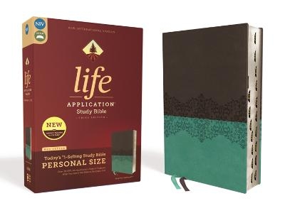 NIV, Life Application Study Bible, Third Edition, Personal Size, Leathersoft, Gray/Teal, Red Letter, Thumb Indexed -  Zondervan