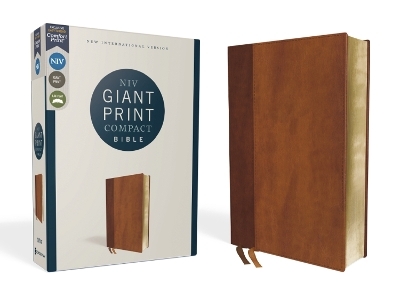 NIV, Giant Print Compact Bible, Leathersoft, Brown, Red Letter, Comfort Print -  Zondervan