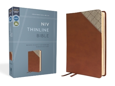 NIV, Thinline Bible, Leathersoft, Brown, Red Letter, Comfort Print -  Zondervan